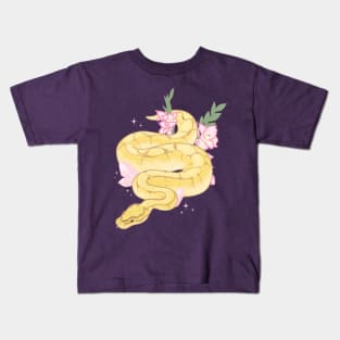 Ball Python and Gladiolus Kids T-Shirt